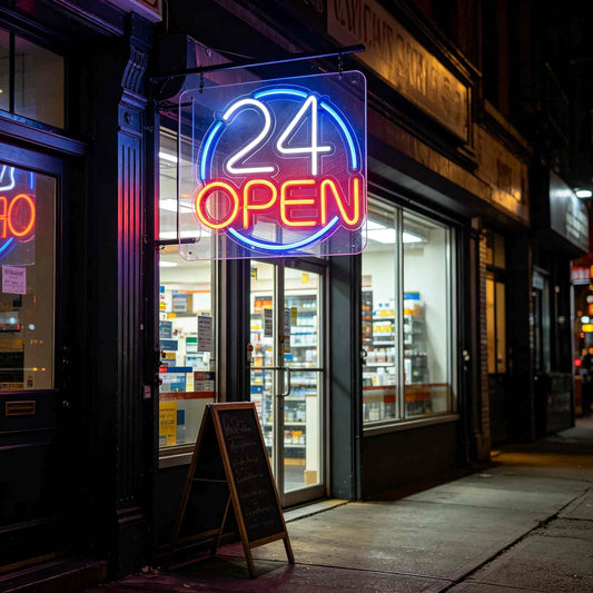 24 Hours Open LED Neon Sign BLDA022