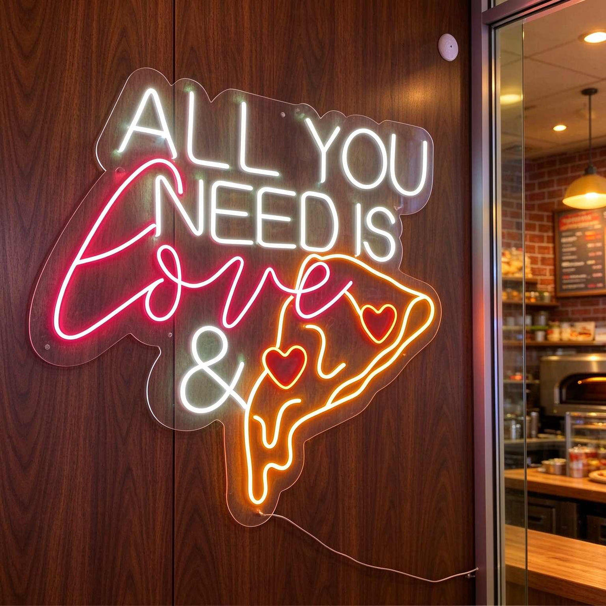 All You Need Is Love & Pizza LED Neon Sign BLDA052