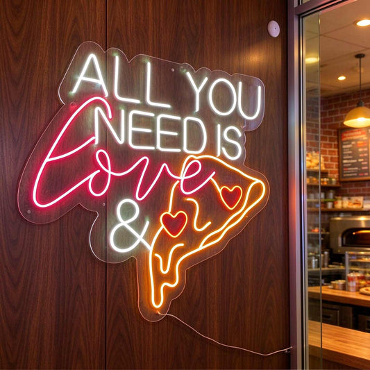 All You Need Is Love & Pizza LED Neon Sign BLDA052